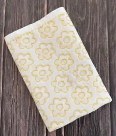 【刺し子ふきん完成品】No.95 六剣花　黄色