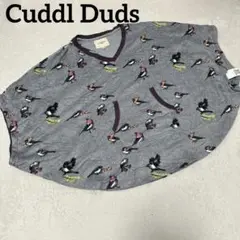 Cuddl Duds スリープウェア OS グレー フリース ポンチョ ケープ