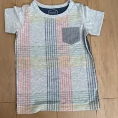 チェック柄グレーTシャツ（ポケット付き）110のサムネイル
