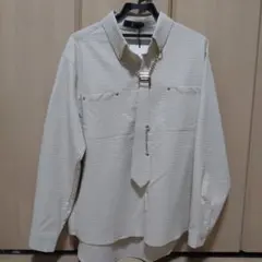 ネクタイ付きシャツ 長袖　無地