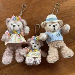 Disneyダッフィー　シェリーメイぬいぐるみバッジ、キーホルダー3点セット
