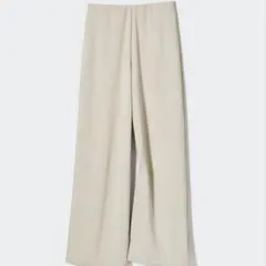 ユニクロ クレープジャージーストレートパンツ ベージュ M 新品