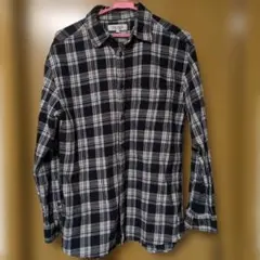 ブラック/ホワイト チェックシャツ L