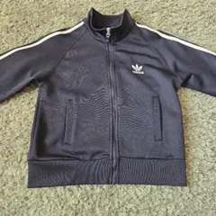 adidas 黒 ジップアップジャケット サイドストライプ