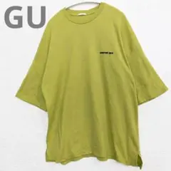 GU 希少カラー L バックプリント Tシャツ オーバーサイズ 綿100%