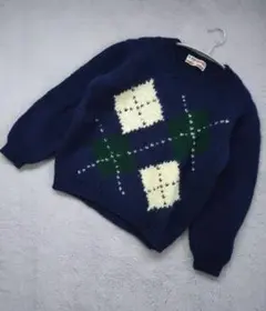 《McGregor》ニットセーター アーガイル柄 M ネイビー