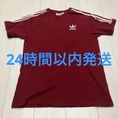 adidas Originals Tシャツ ボルドー 刺繍　古着　O XLのサムネイル