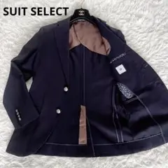 【SUIT SELECT】ジャケット Havana生地 ネイビー 銀ボタン Y6