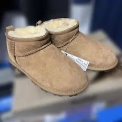 ブラウン スエード 風キッズブーツ UK 12