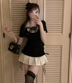 OLIVE des OLIVE オリーブデオリーブ レイヤード風着痩せミニワンピのサムネイル