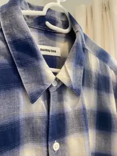monkey Time ロングシャツ　ネルシャツ　L
