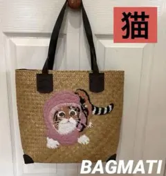 猫の編み込み模様　マニラ麻のサマーバッグ 猫の編み込み模様 マニラ麻のサマーバッグ - メルカリ