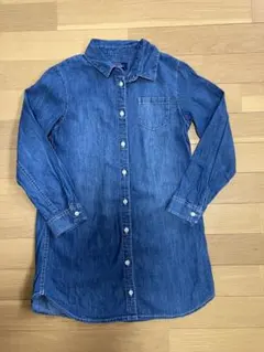 女の子 長袖ワンピース デニム 125-135