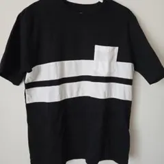 ikka ポケット付き Tシャツ ブラック ホワイト Lサイズのサムネイル