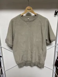 OLD UNIQLO ベージュ フリース 半袖ニット L オールドユニクロ