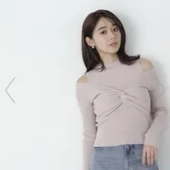 NATURAL BEAUTY BASIC ニット　オフショル　ピンク　セーター