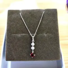試着のみ美品 クレサンベール パパラチアサファイア K10 ネックレス 