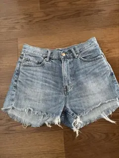 AZUL moussy フリンジデニムショートパンツ