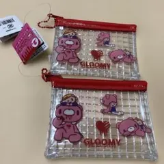 いたずらぐまのグルーミー ミニメッシュポーチ　赤　２点