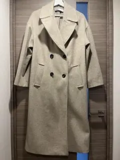 ZARA ベージュ ダブルブレスト ロングコート