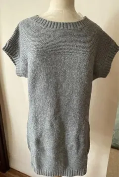 [美品]ユニクロ UNIQLO 半袖 ニットセーター チュニック サイズM