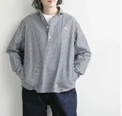 美品✨DANTON ギンガムチェック 丸襟シャツ