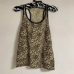 【匿名配送】ヒョウ柄 タンクトップ コットンのサムネイル