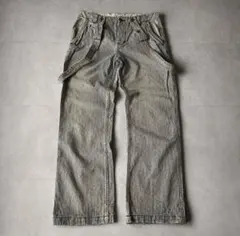 00s OLD GAP ワイドペインターパンツ ヒッコリーストライプ鬼フェードのサムネイル