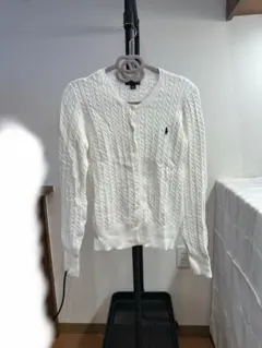 POLO RALPH LAUREN ケーブルニット カーディガン ホワイト XL