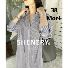 美品❇️SHENERY ストライプマキシシャツドレス ロングワンピース 38 L
