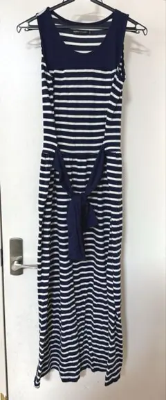 ノースリーブ　ボーダー　ロング　マキシ　ワンピ　授乳服　妊婦　マタニティ