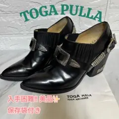 トーガプルラ メタルカウボーイブーティ メタルバックル ブラック