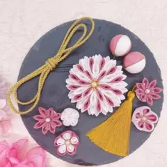 成人式和装振袖髪飾り つまみ細工