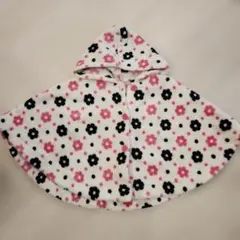 子供服 フリースポンチョ 花柄 100cm
