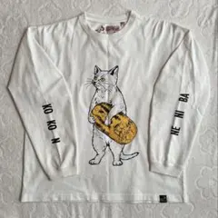 go slow caravan 猫 ロングスリーブ Tシャツ 長袖 白 Lのサムネイル