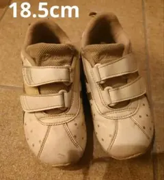 アシックス　スクスク　ゴールド　ホワイト　スニーカー　運動靴18.5cm