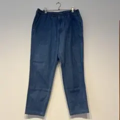 【GU】 メンズ デニムワークパンツ 水色 Lサイズ 薄手