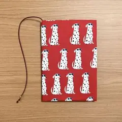 《 四六判》ブックカバー ハンドメイド ダルメシアン レッド