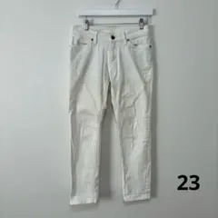 レディース　無印良品　ホワイトデニムパンツ フロントポケット付き　23のサムネイル