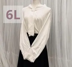 callarus 6L✨️大きいサイズブラウス ホワイト オフィスきれいめ