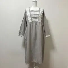 サマンサモスモス 綿　麻　ワンピース　ロングワンピース　ポケット付き　春