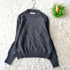 sheth 長袖ニット　ハイネック　ブラック　シンプルデザイン　ウール混　F