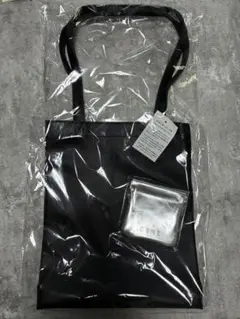 CENE 黒トートバッグとシルバーポーチセット