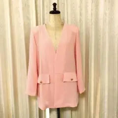 お値下げ・襟なしジャケット・ノーカラージャケット・薄地