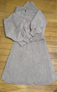 シップス　　セットアップ　ロング　ワンピース　カーディガン　手洗い可