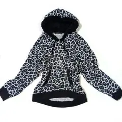 y2k 00s平成ギャル GAL ヒョウ柄ドルマンパーカーボア フード
