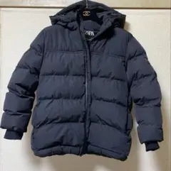 ZARA Kids ブラック フード付きダウンコート120〜130