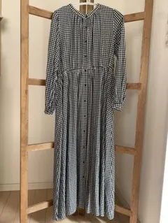 【新品未使用タグ付】GLOBALWORK ワンピース/ブラック×ギンガムチェック