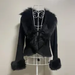 GEORGES RECH ラビット毛皮コート　ブルーフォックス　ブラック　40