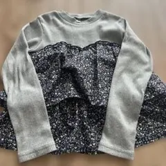 フリル花柄長袖カットソー♡130